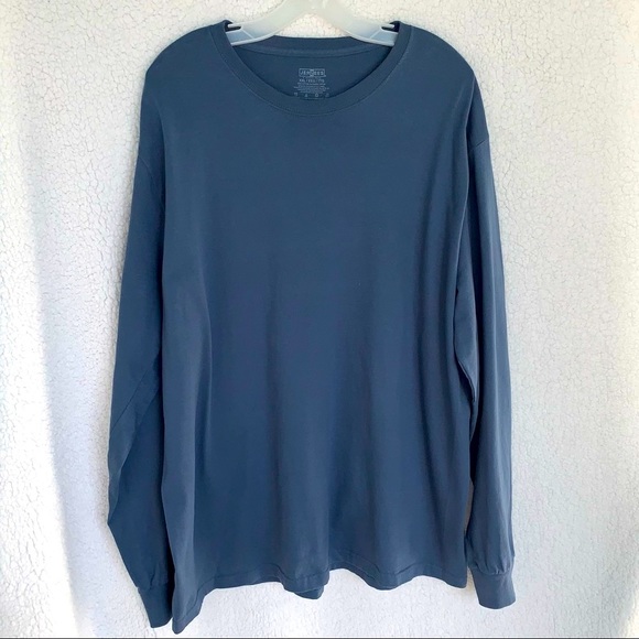NWOT slate blue 100% cotton ultra-soft Jerzees long-sleeve t-shirt - Picture 1 of 4